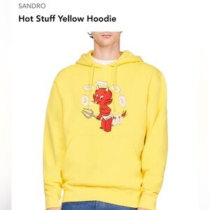 Sandro Yellow Graphic Hoodie